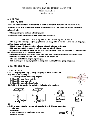 Bài tập tự học môn Vật lí Lớp 11 - Tuần 25+26 - Trường THPT Thái Phiên