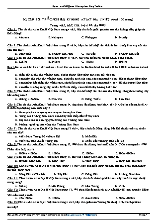 Bộ câu hỏi trắc nghiệm Địa lí Lớp 12 - Phần Atlat địa lí - Trường THPT Trần Phú
