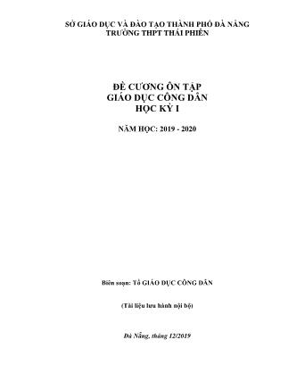 Đề cương ôn tập học kì I môn Giáo dục công dân Lớp 12 - Năm học 2019-2020 - Trường THPT Thái Phiên