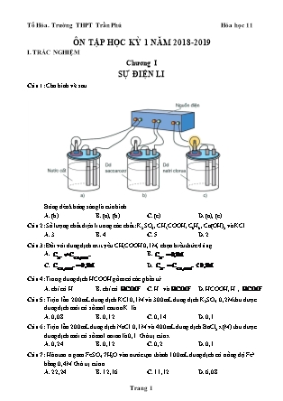 Đề cương ôn tập học kì I môn Hóa học 11 - Năm học 2018-2019 - Trường THPT Trần Phú