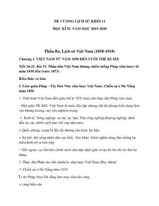 Đề cương ôn tập kiểm tra học kì II môn Lịch sử Lớp 11 - Năm học 2019-2020 - Trường THPT Thái Phiên