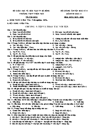 Đề cương ôn tập kiểm tra học kì II môn Tin học Lớp 11 - Năm học 2019-2020 - Trường THPT Trần Phú