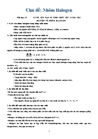 Đề cương ôn tập môn Hóa học 12 - Chủ đề: Nhóm Halogen - Trường THPT Trần Phú