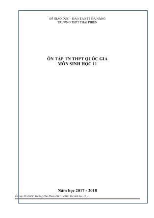 Đề cương ôn tập thi THPT Quốc gia môn Sinh học Lớp 11 - Năm học 2017-2018 - Trường THPT Thái Phiên