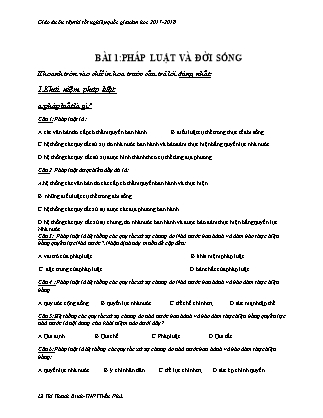 Giáo án ôn tập thi THPT Quốc gia môn Giáo dục công dân - Lê Thị Thanh Bình