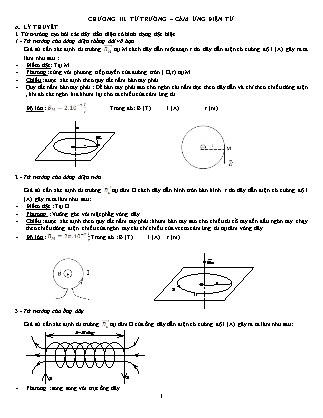 Lý thuyết và bài tập Chương III môn Vật lí Lớp 11 - Trường THPT Thái Phiên