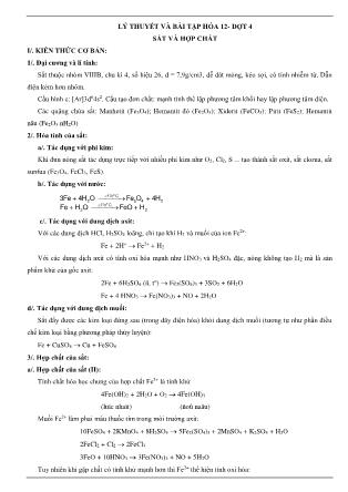 Lý thuyết và bài tập môn Hóa học Lớp 12 - Sắt và hợp chất của sắt - Trường THPT Thái Phiên