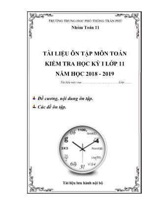 Tài liệu ôn tập kiểm tra học kì I môn Toán Lớp 11 - Năm học 2018-2019 - Trường THPT Trần Phú