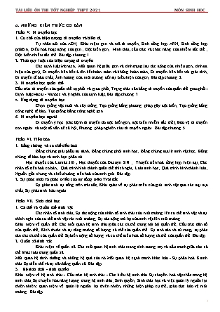 Tài liệu ôn thi THPT Quốc gia môn Sinh học năm 2021 - Trường THPT Trần Phú