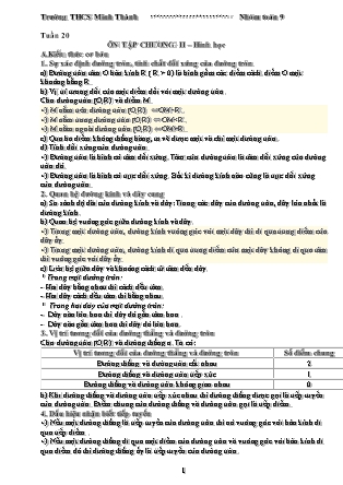 Đề cương ôn tập môn Hình học Lớp 9 - Tuần 20 đến 22 - Ôn tập: Chương II - Trường THCS Minh Thành