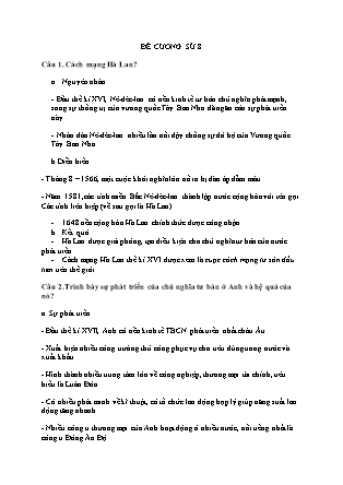 Đề cương ôn tập môn Lịch sử Lớp 8