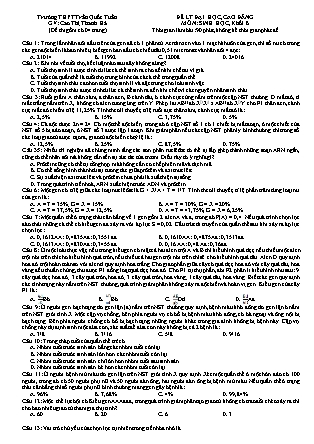 Đề thi thử Đại học, Cao đẳng môn Sinh học Lớp 12 - Năm học 2012-2013 - Cao Thị Thanh Hà