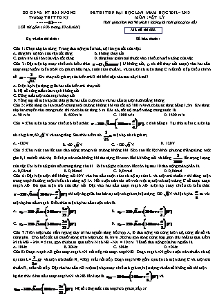 Đề thi thử Đại học Lần I môn Vật lý Lớp 12 - Mã đề: 686 - Năm học 2012-2013 - Trường THPT Tứ Kỳ