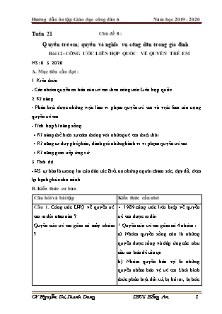 Giáo án Giáo dục công dân Lớp 6 - Tuần 21+22 - Năm học 2019-2020 - Nguyễn Thị Thanh Dung