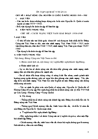Giáo án Lịch sử Lớp 9 - Tuần 21+22