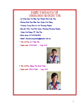 Bài dự thi Cuộc thi vận dụng kiến thức liên môn để giải quyết các tình huống thực tiễn dành cho học sinh trung học NH 2015-2016 - TH: Mỗi ngày chúng ta sản xuất ra nhiều rác thải các loại nói chung, vậy chúng ta cần nghiên cứu những thứ đã qua sử dụng, cá