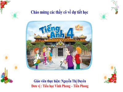 Bài giảng Tiếng Anh 4 Global Success - Review 3, Period 3 (Nguyễn Thị Duyên)