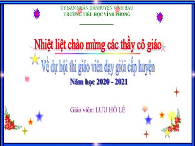 Bài giảng Toán 4 - Diện tích Hình thoi - Lưu Hồ Lê (Năm học 2020-2021)