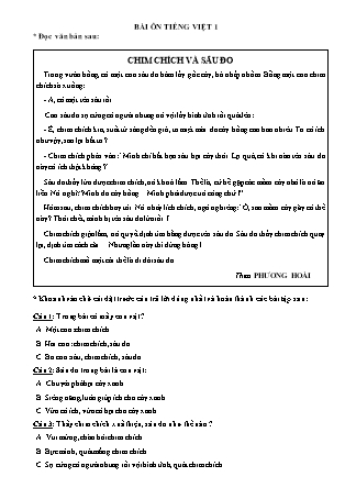 Đề ôn tập đầu năm học 2021-2022 Môn Toán + Tiếng Việt Khối 4 (Lần 1)