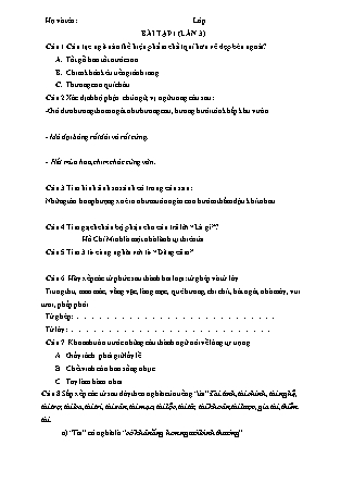 Đề ôn tập Môn Toán + Tiếng Việt Lớp 4 (Lần 3)