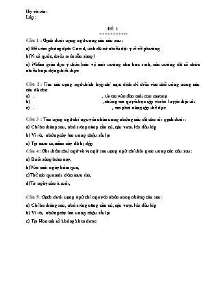 Đề ôn tập Môn Toán + Tiếng Việt Lớp 5 (Lần 6)
