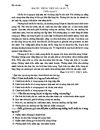 Đề ôn tập Môn Toán + Tiếng Việt Lớp 5 (Lần 7)