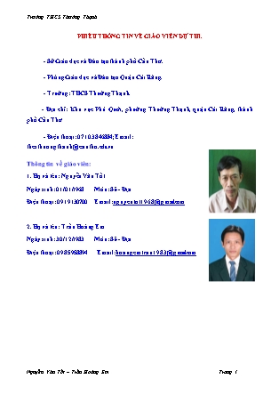 Dự án Dạy học theo chủ đề tích hợp dành cho giáo viên THCS - Dự án: Lịch Sử 9 - Cả nước trực tiếp chiến đấu chống Mĩ cứu nước - NH 2015-2016 (Trần Hoàng Em, Nguyễn Văn Tốt)