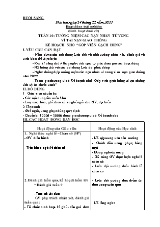 Kế hoạch bài dạy Chương trình Lớp 2 - Tuần 10 năm học 2022-2023 (Bùi Thị Bích Hiền)