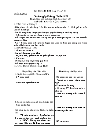 Kế hoạch bài dạy Chương trình Lớp 2 - Tuần 12 năm học 2022-2023 (Bùi Thị Bích Hiền)