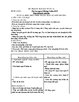 Kế hoạch bài dạy Chương trình Lớp 2 - Tuần 14 năm học 2022-2023 (GV Bùi Thị Bích Hiền)