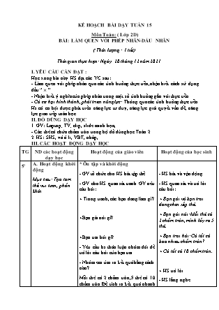 Kế hoạch bài dạy Chương trình Lớp 2 - Tuần 15 năm học 2021-2022 (Phan Thị Ánh Nguyệt)