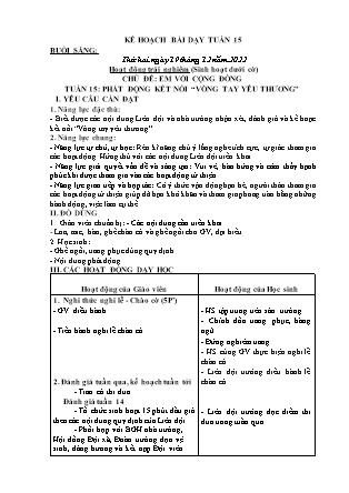 Kế hoạch bài dạy Chương trình Lớp 2 - Tuần 15 năm học 2022-2023 (Bùi Thị Bích Hiền)