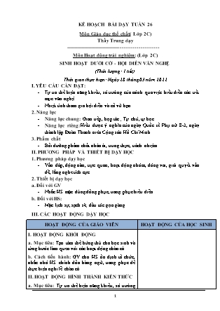 Kế hoạch bài dạy Chương trình Lớp 2 - Tuần 26 năm học 2021-2022 (Từ Thị Lý)