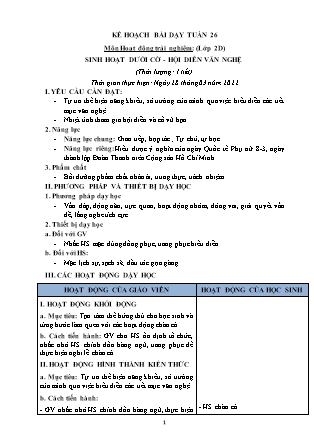 Kế hoạch bài dạy Chương trình Lớp 2 - Tuần 26 năm học 2021-2022 (Phan Thị Ánh Nguyệt)