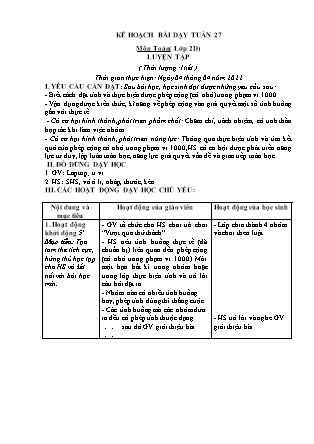 Kế hoạch bài dạy Chương trình Lớp 2 - Tuần 27 năm học 2021-2022 (Phan Thị Ánh Nguyệt)