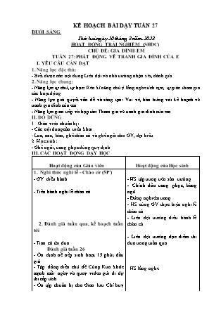 Kế hoạch bài dạy Chương trình Lớp 2 - Tuần 27 năm học 2022-2023 (Bùi Thị Bích Hiền)