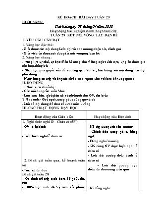 Kế hoạch bài dạy Chương trình Lớp 2 - Tuần 29 năm học 2022-2023 (Bùi Thị Bích Hiền)