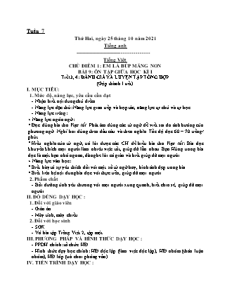 Kế hoạch bài dạy Chương trình Lớp 2 - Tuần 7 năm học 2021-2022 (Võ Thị Hải Quế)
