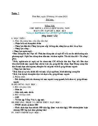 Kế hoạch bài dạy Chương trình Lớp 2 - Tuần 7 năm học 2021-2022 (Từ Thị Lý)