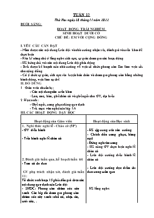 Kế hoạch bài dạy Chương trình Lớp 3 - Tuần 12 năm học 2022-2023 (Lê Thị Thu Hằng)