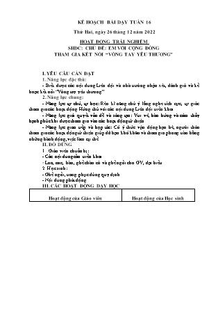 Kế hoạch bài dạy Chương trình Lớp 3 - Tuần 16 năm học 2022-2023 (Lê Thị Thu Hằng)