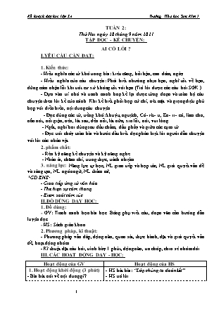 Kế hoạch bài dạy Chương trình Lớp 3 - Tuần 2 năm học 2021-2022 (Trần Thị Lương Hiền)