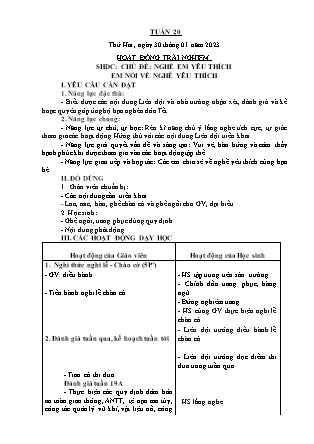 Kế hoạch bài dạy Chương trình Lớp 3 - Tuần 20 năm học 2022-2023 (GV Lê Thị Thu Hằng)