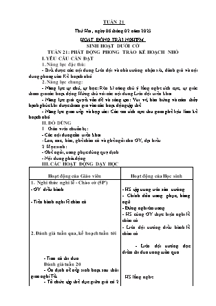 Kế hoạch bài dạy Chương trình Lớp 3 - Tuần 21 năm học 2022-2023 (Lê Thị Thu Hằng)