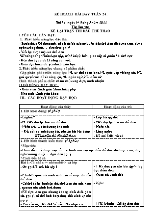 Kế hoạch bài dạy Chương trình Lớp 3 - Tuần 24 năm học 2021-2022 (Phạm Thị Sâm)