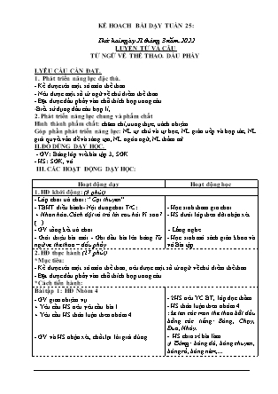 Kế hoạch bài dạy Chương trình Lớp 3 - Tuần 25 năm học 2021-2022 (Phạm Thị Sâm)