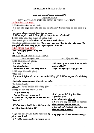 Kế hoạch bài dạy Chương trình Lớp 3 - Tuần 26 năm học 2021-2022 (Phạm Thị Sâm)