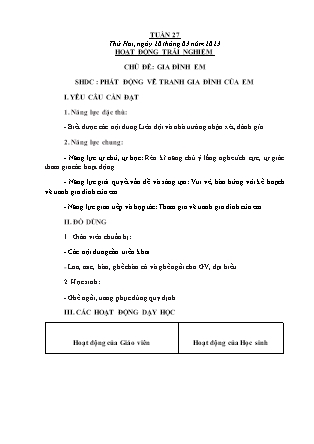 Kế hoạch bài dạy Chương trình Lớp 3 - Tuần 27 năm học 2022-2023 (Lê Thị Thu Hằng)