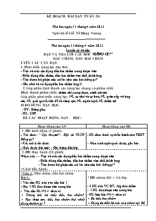 Kế hoạch bài dạy Chương trình Lớp 3 - Tuần 28 năm học 2021-2022 (Phạm Thị Sâm)