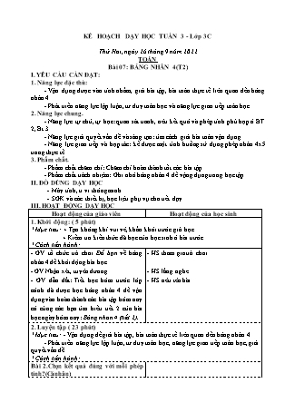 Kế hoạch bài dạy Chương trình Lớp 3 - Tuần 3 năm học 2022-2023 (Lê Thị Thu Hằng)